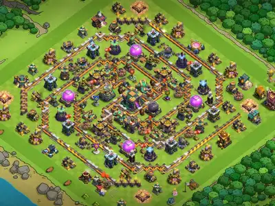 Layout Best TH14 Farming Coc Layout | Anti Everything Spiral Village