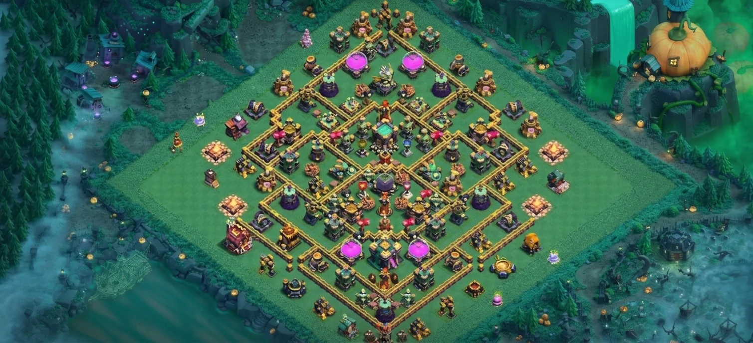 Top TH14 Defense Coc Layout | Hybrid Metal Defence