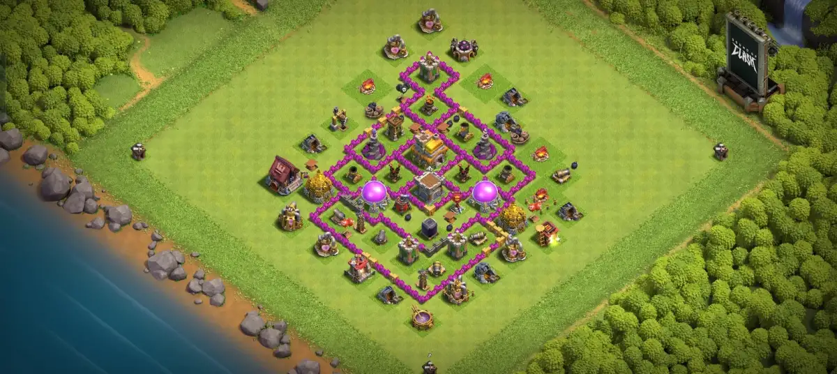 Attack-Proof TH7 Defense Coc Layout | Anti 3 Stars Trophies Defense