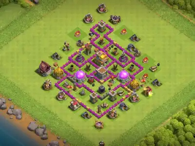 Layout Attack-Proof TH7 Defense Coc Layout | Anti 3 Stars Trophies Defense