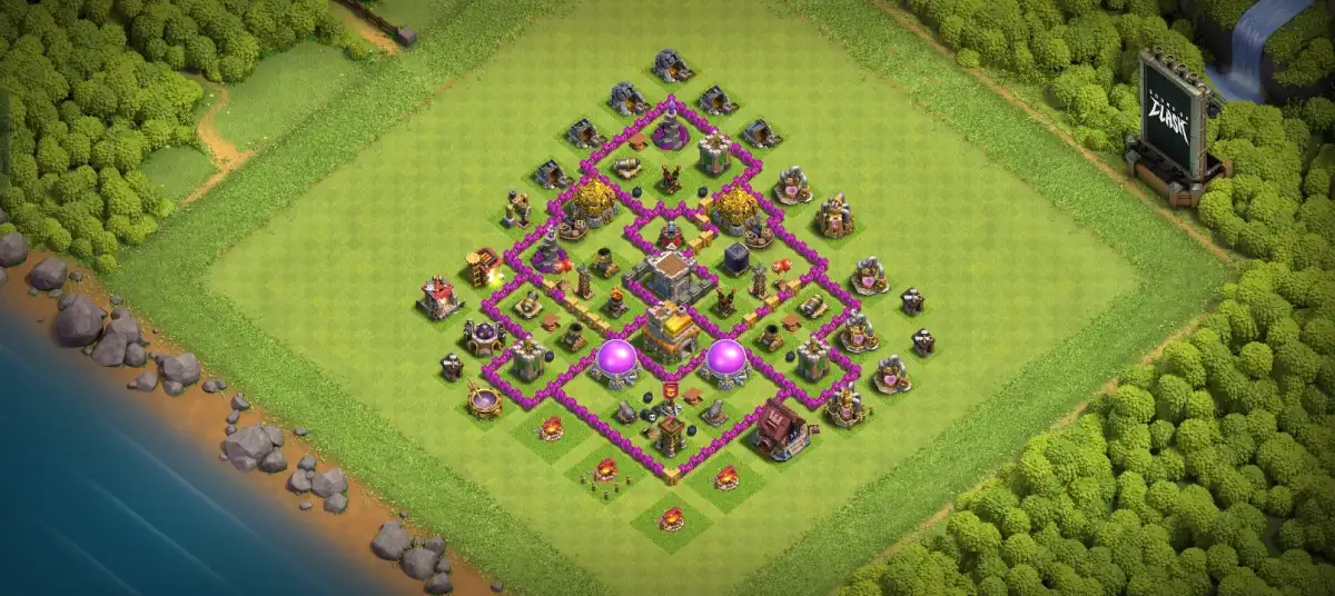 Maximum TH7 Defense Coc Layout | Anti Air / Dragon Blue Witch