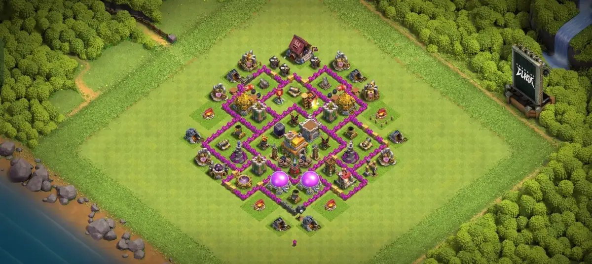 Brutal TH7 Defense Coc Layout | Hybrid My Village