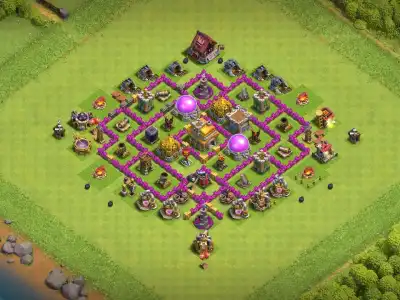 Layout Ultimate TH7 Defense Coc Layout | Anti Everything Airforce Warriors
