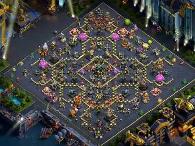 Layout Top TH17 Defense Coc Layout | Anti Everything night rider defending champion