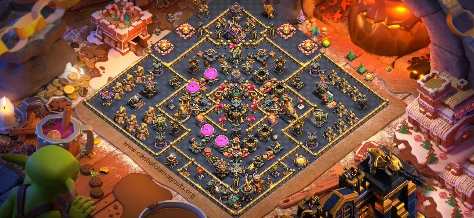 Killer TH17 Farming Coc Layout | Anti 3 Stars Mighty Nighty 