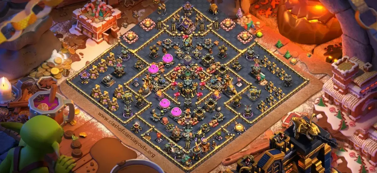 Killer TH17 Farming Coc Layout | Anti 3 Stars Mighty Nighty 