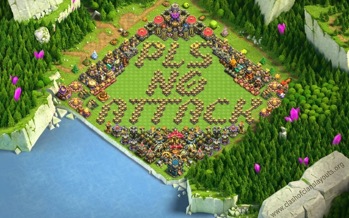 TH17 Troll Base: "PLS NO ATTACK" Art Layout (With Link)