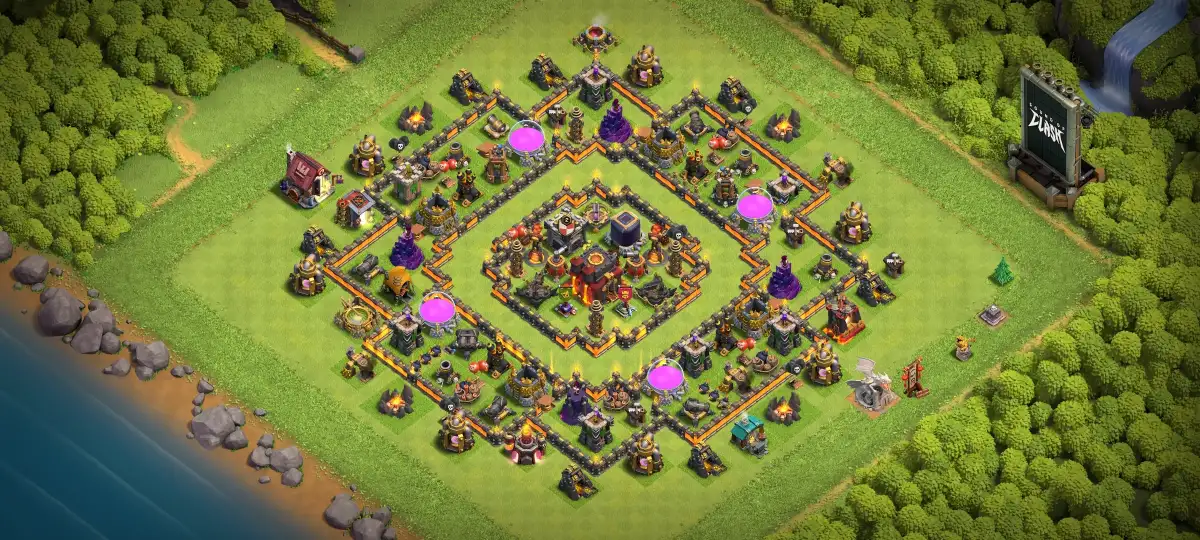 Aggressive TH10 Defense Coc Layout | Hybrid Mighty Prince