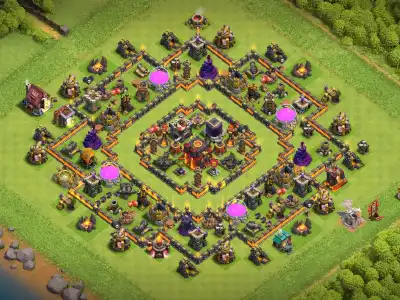 Layout Aggressive TH10 Defense Coc Layout | Hybrid Mighty Prince