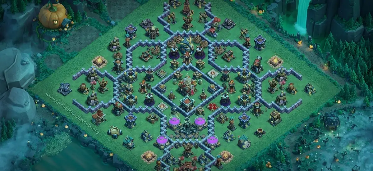 TH16 Anti 2 Star War Base with Ring Core & Split Channels