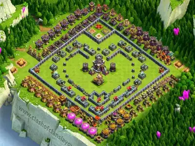 Layout New TH15 Troll / Funny Coc Layout | Heart Shape Base