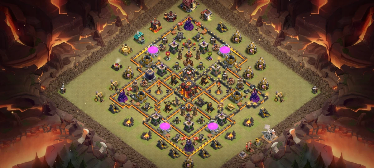 Top TH10 War Coc Layout | Anti Air / Dragon Crusher