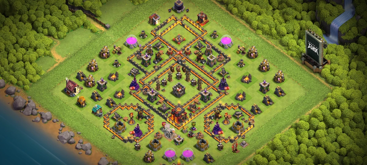 Farm-Safe TH10 Defense Coc Layout | Anti 3 Stars King of Kings