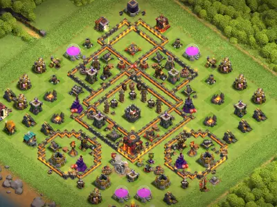 Layout Farm-Safe TH10 Defense Coc Layout | Anti 3 Stars King of Kings