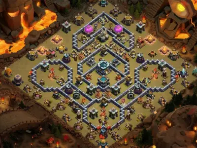 Layout Top-Tier TH13 War Coc Layout | Anti Air / Electro Dragon winner