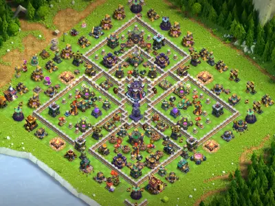 Layout Next-Level TH15 Defense Coc Layout | Anti 2 Stars Titan Shield