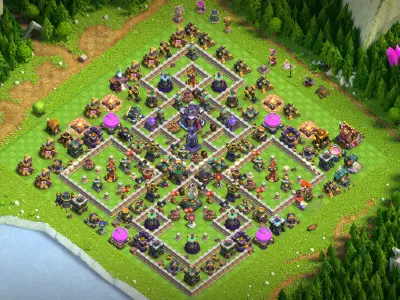 Layout Custom TH15 Defense Coc Layout | Anti 3 Stars War Emperor
