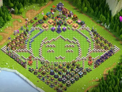 Layout Game-Changing TH15 Funny Coc Layout | Princess Face