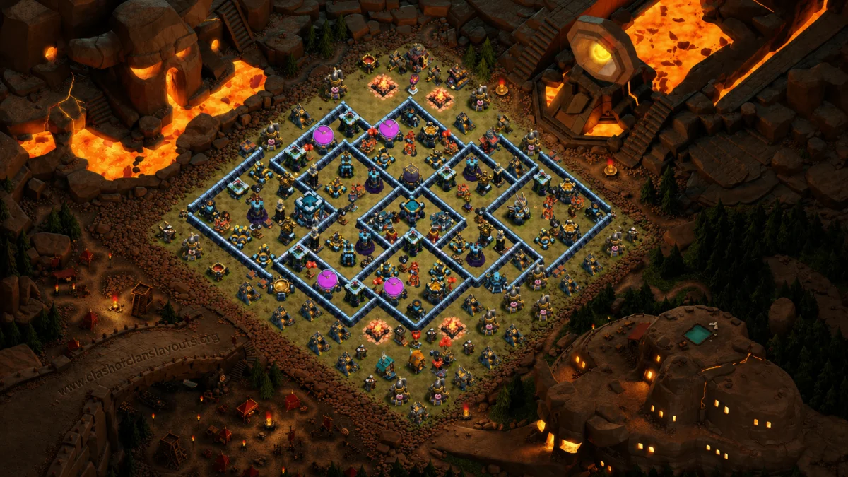 War-Optimized TH13 War Coc Layout | Anti Air / Electro Dragon Electro 22