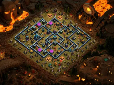 Layout War-Optimized TH13 War Coc Layout | Anti Air / Electro Dragon Electro 22