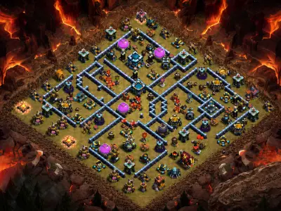 Layout Elite TH13 War Coc Layout | Legend League Electric Warrior