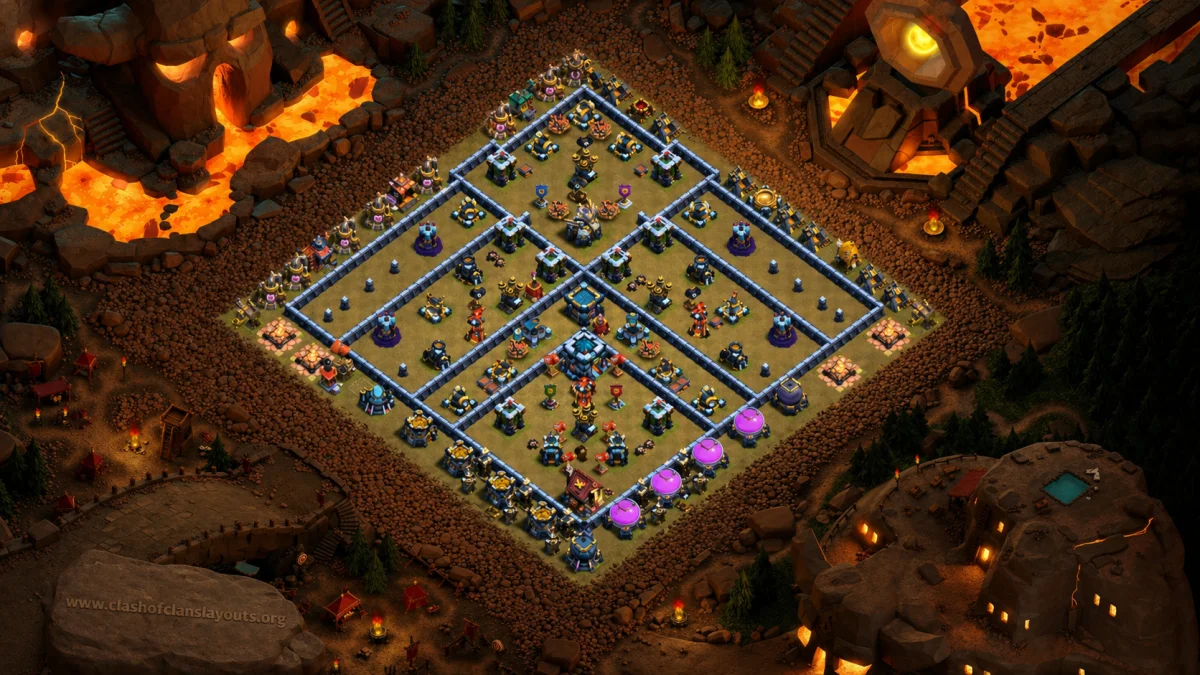 Safe TH13 War Coc Layout | Anti Everything League22