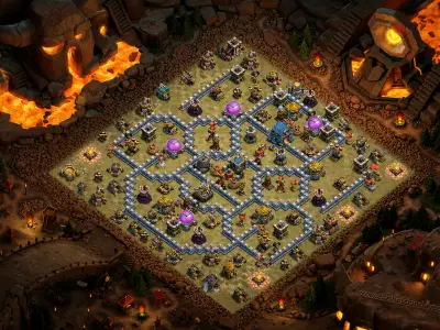 Layout Best TH12 War Coc Layout | Anti Air / Electro Dragon Moon Glasses
