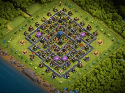 Layout Classic TH12 Farming Coc Layout | Hybrid Hydrogenic