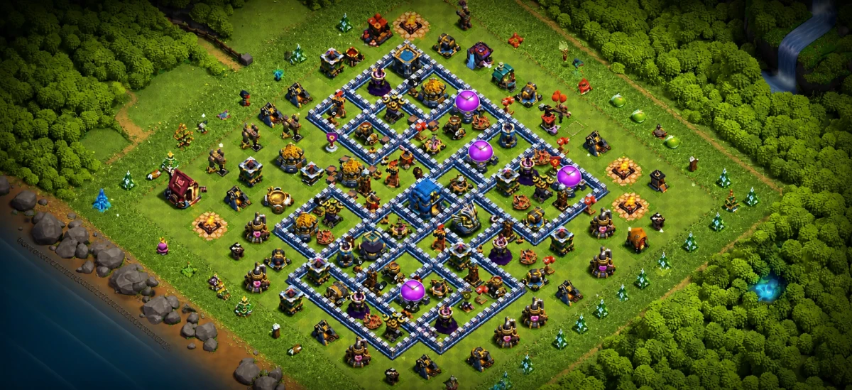 Clean TH12 Defense Coc Layout | Hybrid GoWiWi killer
