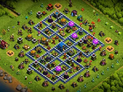 Layout Clean TH12 Defense Coc Layout | Hybrid GoWiWi killer