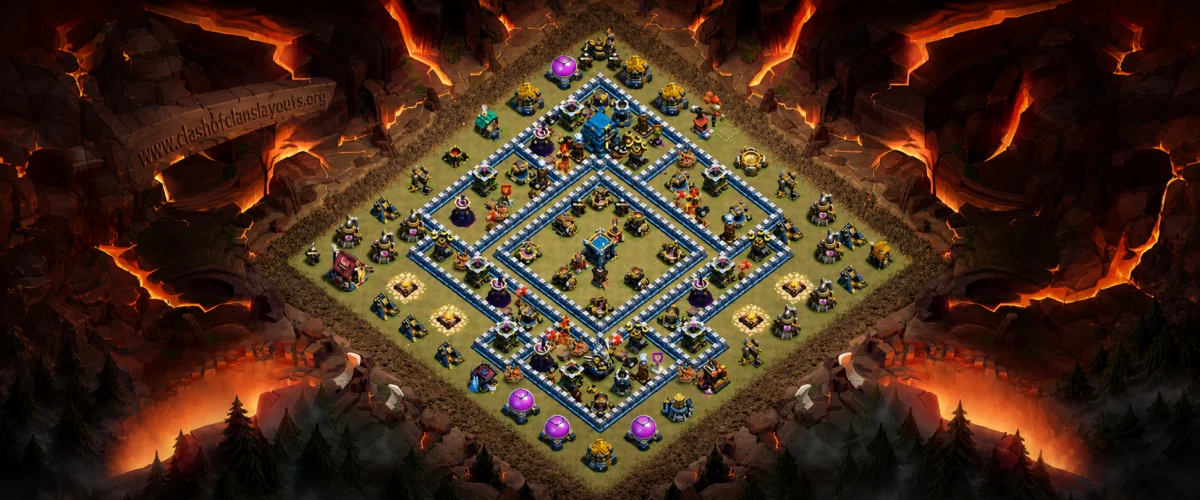 Base-Breaker TH12 War Coc Layout | Hybrid Diamond Battle