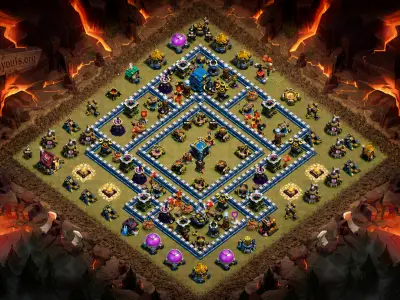 Layout Base-Breaker TH12 War Coc Layout | Hybrid Diamond Battle