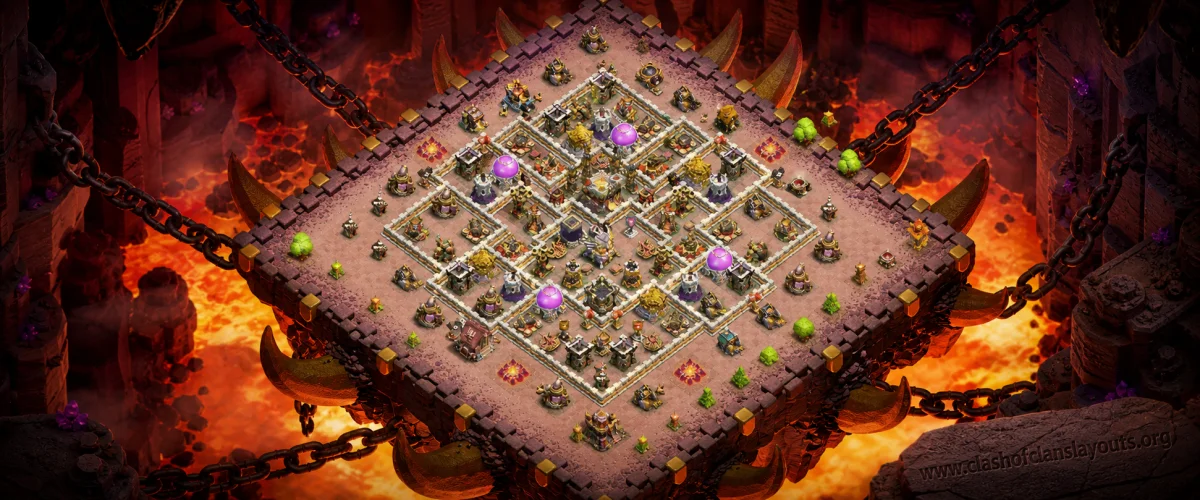 Enhanced TH11 Defense Coc Layout | Anti Everything blue sky