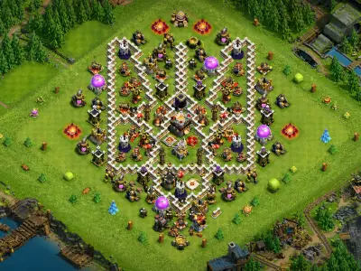 Layout Balanced TH11 Defense Coc Layout | Anti 2 Stars Kama hawk 