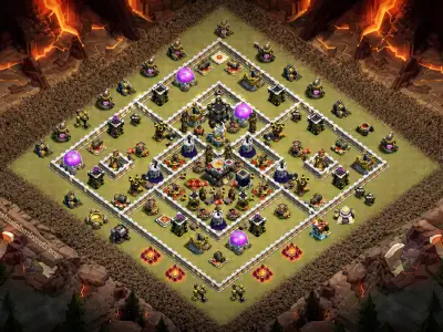 Layout Defense-Optimized TH11 War Coc Layout | Anti Air / Electro Dragon Space Shutter