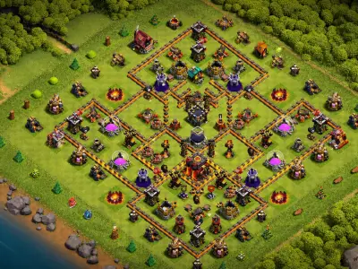 Layout Top TH10 Defense Coc Layout | Legend League Pro legend