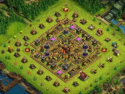Layout Winning TH10 Farming Coc Layout | Anti Everything Baselink farm