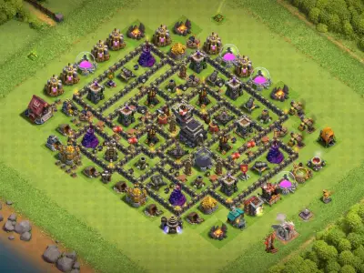Layout Effective TH9 War Coc Layout | Anti Everything Maxico war