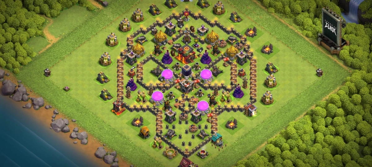 Updated TH9 Troll / Funny Coc Layout | Skull Shape 2026