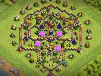 Layout Updated TH9 Troll / Funny Coc Layout | Skull Shape 2026