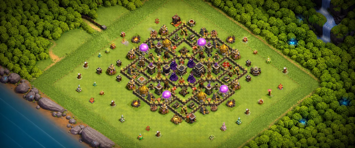 Savage TH9 Defense Coc Layout | Anti Air / Dragon Blue Aura