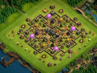 Layout Pro TH9 Farming Coc Layout | Anti Everything Peace Land
