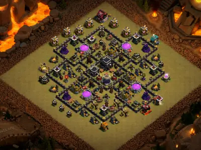 Layout TH9 War Base – Anti 2 Star Diamond CWL League 2026