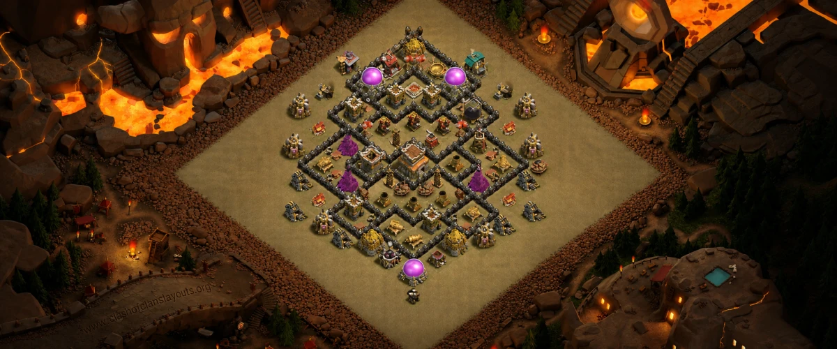 Creative TH8 War Coc Layout | Anti 3 Stars Arrow Dynamics