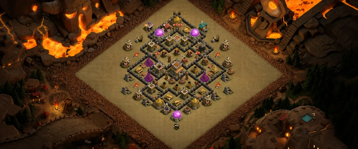 Creative TH8 War Coc Layout | Anti 3 Stars Arrow Dynamics