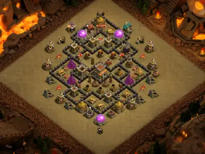 Layout Creative TH8 War Coc Layout | Anti 3 Stars Arrow Dynamics