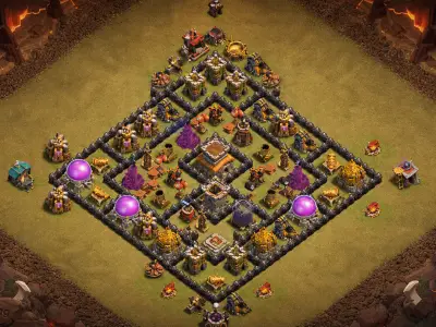 Layout Expert TH8 War Coc Layout | Hybrid Philippines Village 