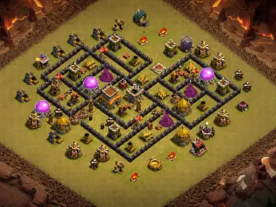 Layout Battle-Optimized TH8 War Coc Layout | Anti Air / Dragon AirMaster2