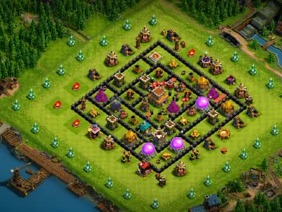 Layout Simple TH8 Defense Coc Layout | Anti 3 Stars Clan Academy 