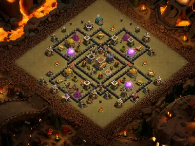 Layout Effective TH8 War Coc Layout | Hybrid Indian clan
